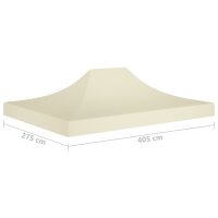 vidaXL Partyzelt-Dach 4x3 m Creme 270 g/m&sup2;