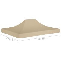 vidaXL Partyzelt-Dach 4x3 m Beige 270 g/m&sup2;