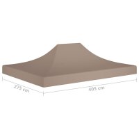 vidaXL Partyzelt-Dach 4x3 m Taupe 270 g/m&sup2;