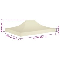 vidaXL Partyzelt-Dach 4,5x3 m Creme 270 g/m&sup2;