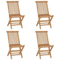 vidaXL Klappbare Gartenst&uuml;hle 4 Stk. Massivholz Teak