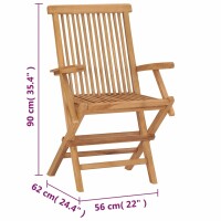 vidaXL Klappbare Gartenst&uuml;hle 2 Stk. Massivholz Teak