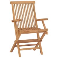 vidaXL Klappbare Gartenst&uuml;hle 3 Stk. Massivholz Teak