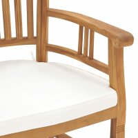 vidaXL Gartenst&uuml;hle 2 Stk. mit Cremewei&szlig;en Kissen Massivholz Teak