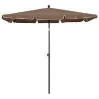 vidaXL Sonnenschirm mit Mast 210x140 cm Taupe