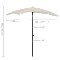 vidaXL Sonnenschirm mit Mast 200x130 cm Sandfarben