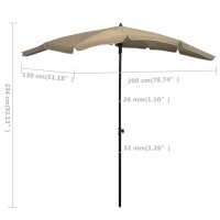 vidaXL Sonnenschirm mit Mast 200x130 cm Taupe