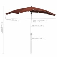 vidaXL Sonnenschirm mit Mast 200x130 cm Terracotta-Rot