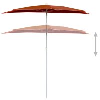 vidaXL Halb-Sonnenschirm mit Mast 180x90 cm Terracotta-Rot