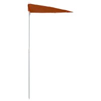 vidaXL Halb-Sonnenschirm mit Mast 180x90 cm Terracotta-Rot
