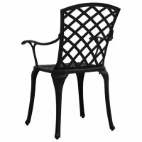 vidaXL Gartenstühle 2 Stk. Aluminiumguss Schwarz