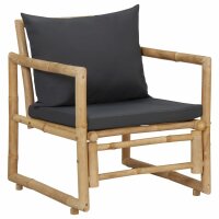 vidaXL Gartenstühle mit Kissen 2 Stk. Bambus
