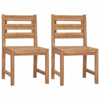 vidaXL Gartenst&uuml;hle 2 Stk. Massivholz Teak