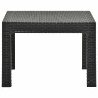 vidaXL Gartentisch Anthrazit 58x58x41 cm PP Rattan