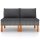 vidaXL Mittelsofas 2 Stk. Poly Rattan und Eukalyptus Massivholz