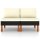 vidaXL Mittelsofas 2 Stk. Poly Rattan und Eukalyptus Massivholz