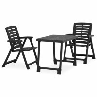 vidaXL 3-tlg. Bistro-Set Klappbar Kunststoff Grau