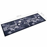 vidaXL K&uuml;chenteppich Waschbar Kaffee Blau 60x180 cm