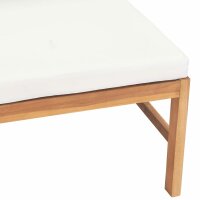 vidaXL Mittelsofa mit Creme Kissen Teak Massivholz