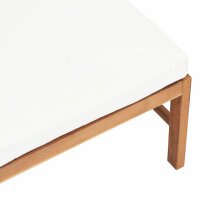 vidaXL Fu&szlig;hocker mit Creme Kissen Massivholz Teak