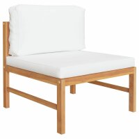 vidaXL 3-tlg. Garten-Lounge-Set mit Creme Kissen Teakholz