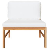 vidaXL 3-tlg. Garten-Lounge-Set mit Creme Kissen Teakholz