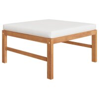 vidaXL 3-tlg. Garten-Lounge-Set mit Creme Kissen Teakholz