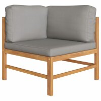 vidaXL Ecksofa 2 Stk. mit Dunkelgrauen Kissen Massivholz...