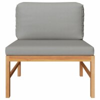 vidaXL 3-tlg. Garten-Lounge-Set mit Dunkelgrauen Kissen Teakholz