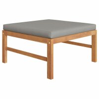 vidaXL 3-tlg. Garten-Lounge-Set mit Dunkelgrauen Kissen Teakholz