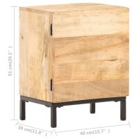 vidaXL Nachttisch 40x30x51 cm Mango Massivholz