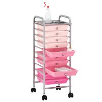 vidaXL Schubladenwagen mit 10 Schubladen Ombre Rosa...