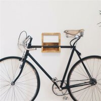 vidaXL Wand Fahrradtr&auml;ger 35x25x25 cm Raues Mango-Massivholz