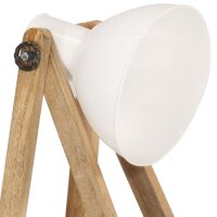 vidaXL Stehlampe Wei&szlig; E27 Mango Massivholz