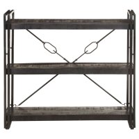 vidaXL Bücherregal 3 Fächer Schwarz 90x30x80 cm Mango Massivholz