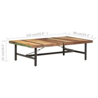 vidaXL Couchtisch 142x90x42 cm Altholz Massiv