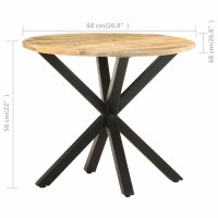 vidaXL Beistelltisch 68x68x56 cm Mango Massivholz