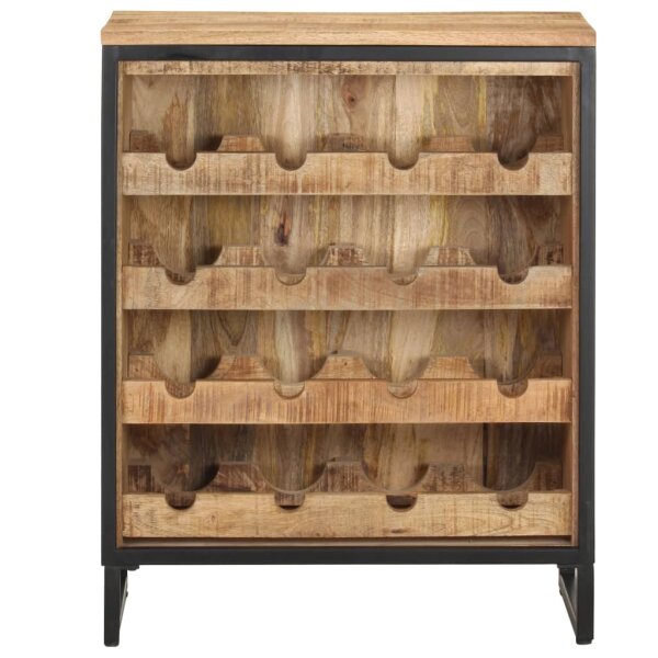 vidaXL Weinschrank 62x33x78,5 cm Raues Mangoholz