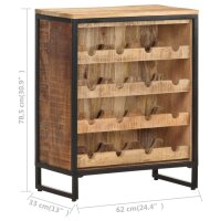 vidaXL Weinschrank 62x33x78,5 cm Raues Mangoholz