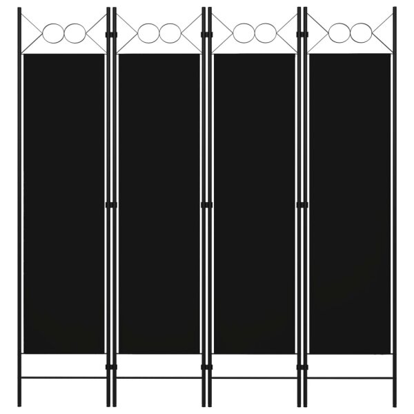 vidaXL 4-tlg. Raumteiler Schwarz 160 x 180 cm