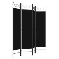 vidaXL 4-tlg. Raumteiler Schwarz 160 x 180 cm