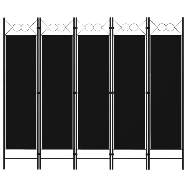 vidaXL 5-tlg. Raumteiler Schwarz 200 x 180 cm