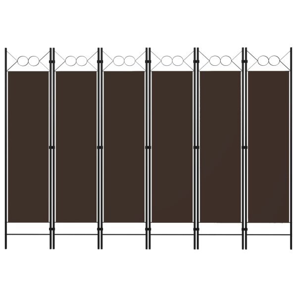 vidaXL 6-tlg. Raumteiler Braun 240 x 180 cm