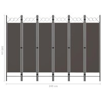 vidaXL 6-tlg. Raumteiler Anthrazit 240 x 180 cm