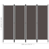 vidaXL 4-tlg. Raumteiler Anthrazit 200x180 cm