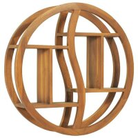 vidaXL Wandregal Yin und Yang 60x15x60 cm Teak Massivholz