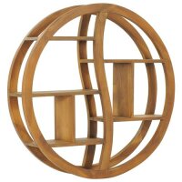 vidaXL Wandregal Yin und Yang 80x17,5x80 cm Teak Massivholz