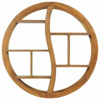 vidaXL Wandregal Yin und Yang 80x17,5x80 cm Teak Massivholz