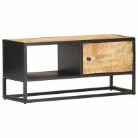 vidaXL TV-Schrank mit Geschnitzter T&uuml;r 90x30x40 cm Raues Mangoholz