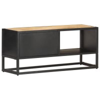 vidaXL TV-Schrank mit Geschnitzter T&uuml;r 90x30x40 cm Raues Mangoholz